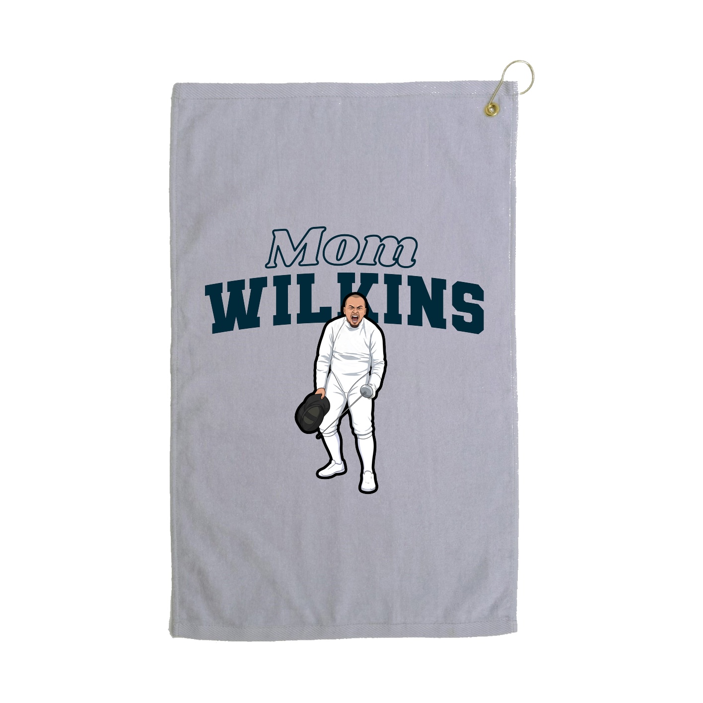 Golf Towel — Mothers Day Block in Grey