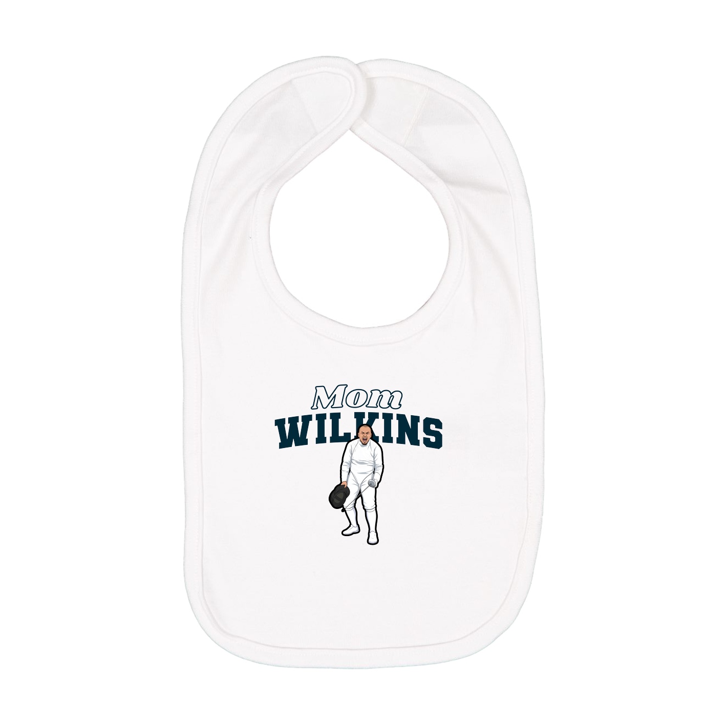 Infant Bib — Mothers Day Block in White