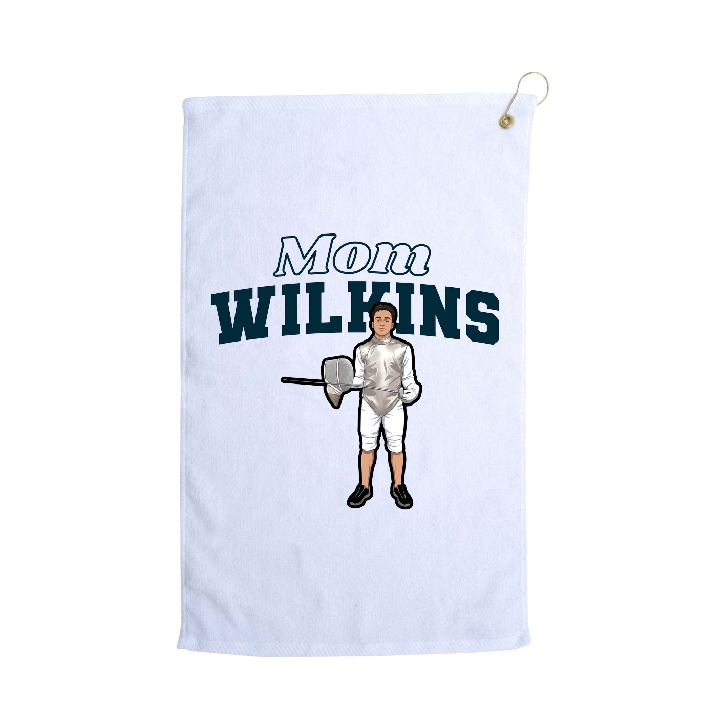 Golf Towel — Mothers Day Block in White