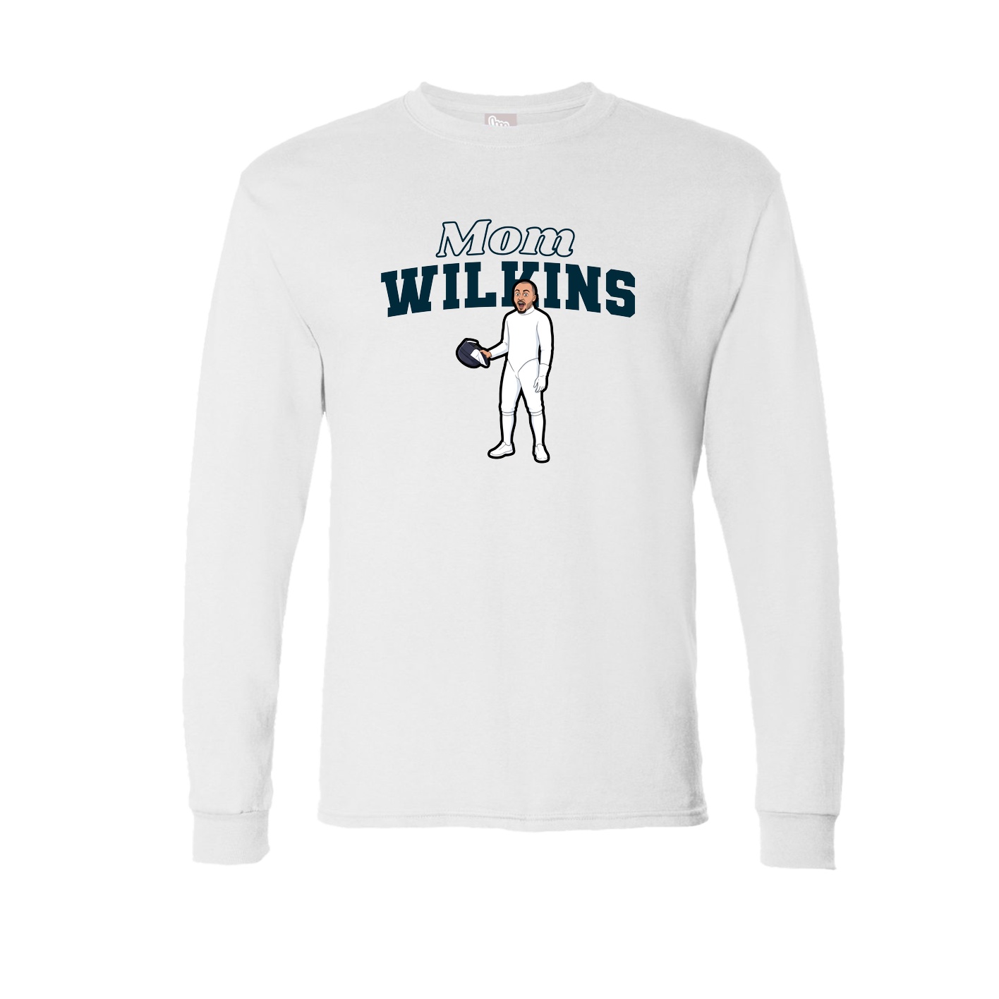 Long Sleeve Tee — Mothers Day Block in White