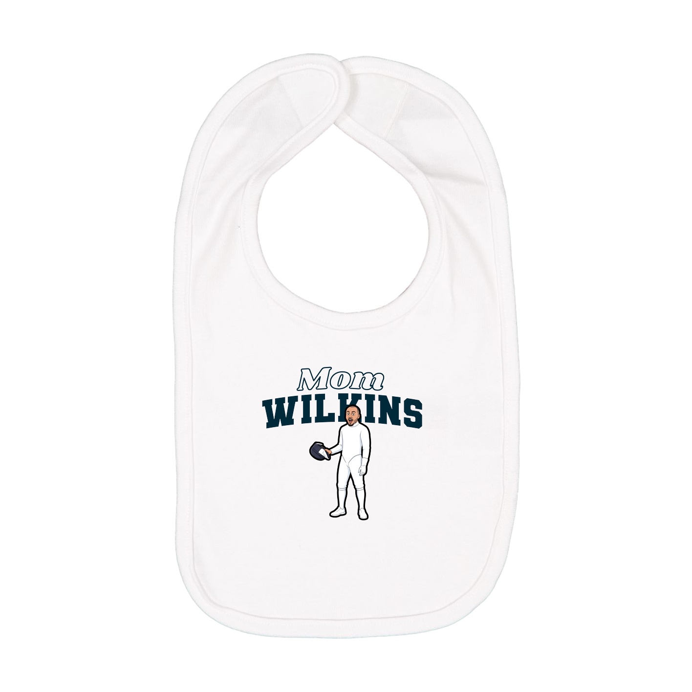 Infant Bib — Mothers Day Block in White
