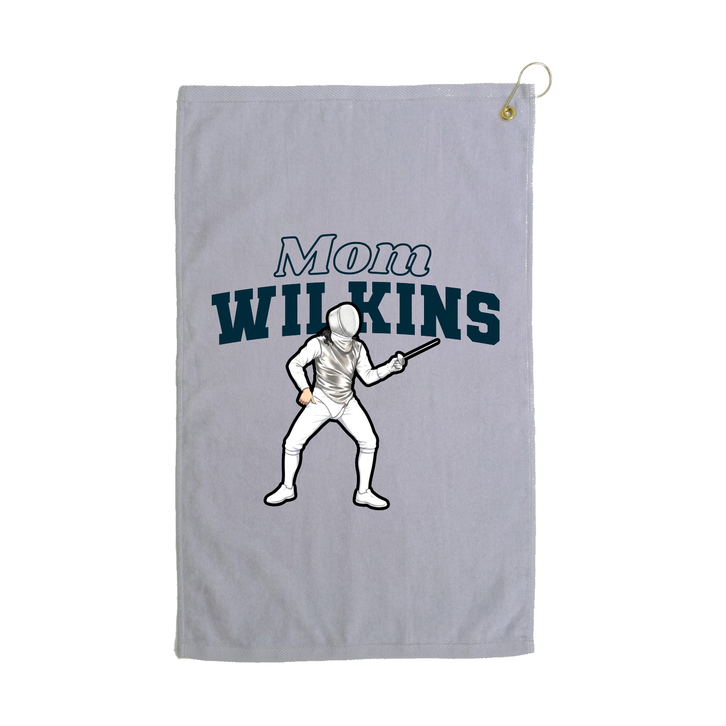 Golf Towel — Mothers Day Block in Grey