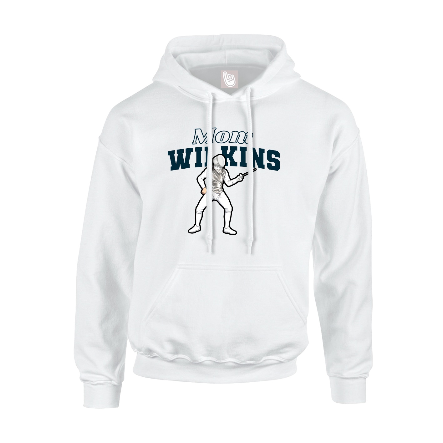 Youth Hoodie — Mothers Day Block in White