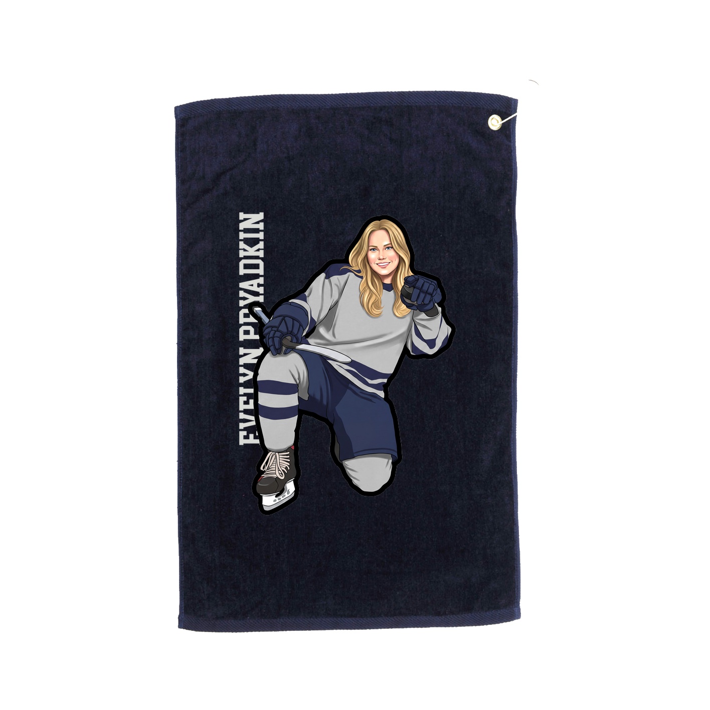 Golf Towel — Name Vertical in Navy