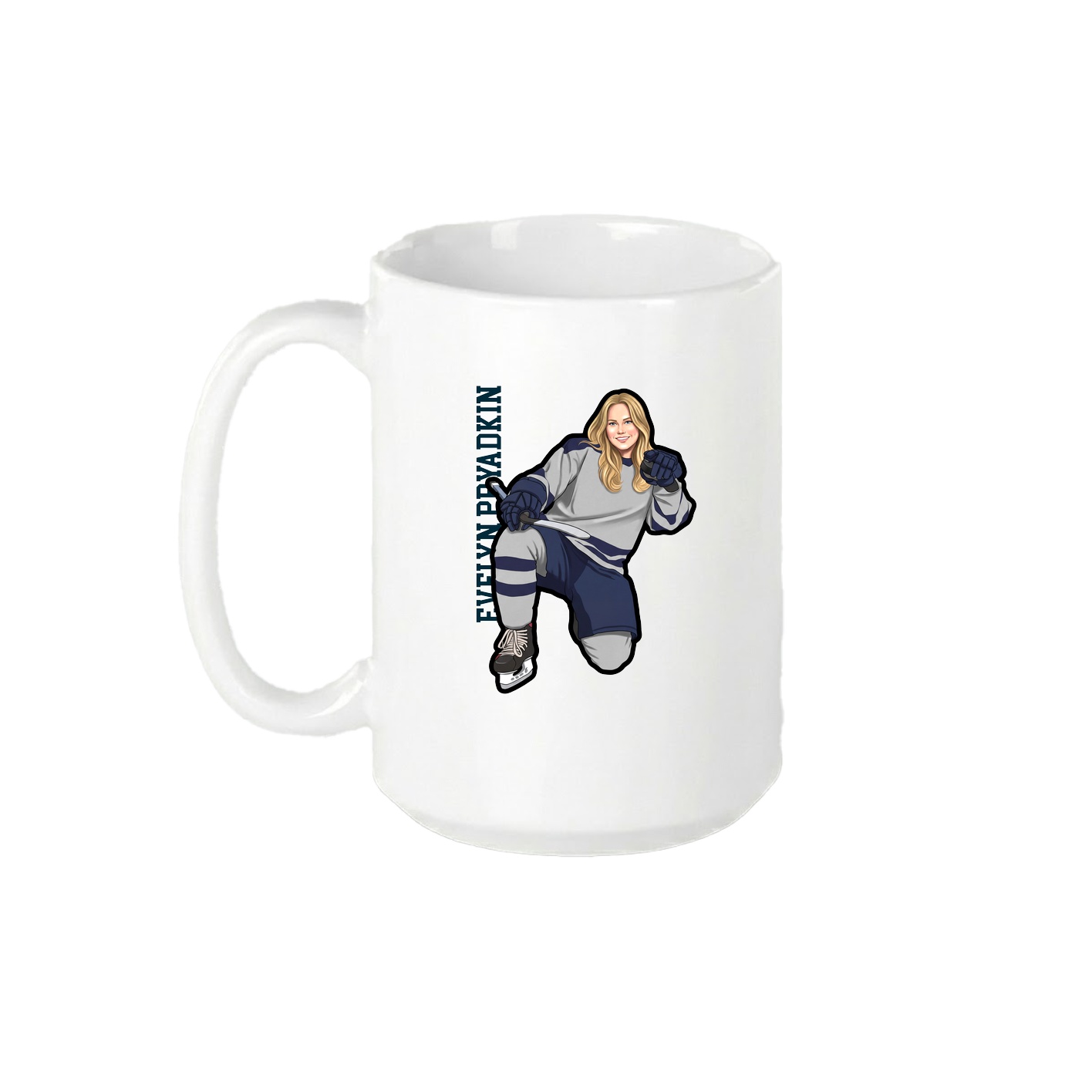 15oz Coffee Mug — Name Vertical in White