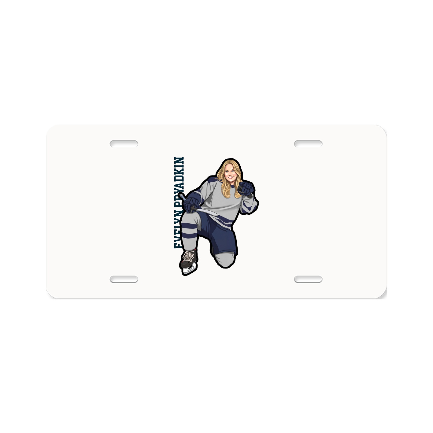 License Plate — Name Vertical in Classic