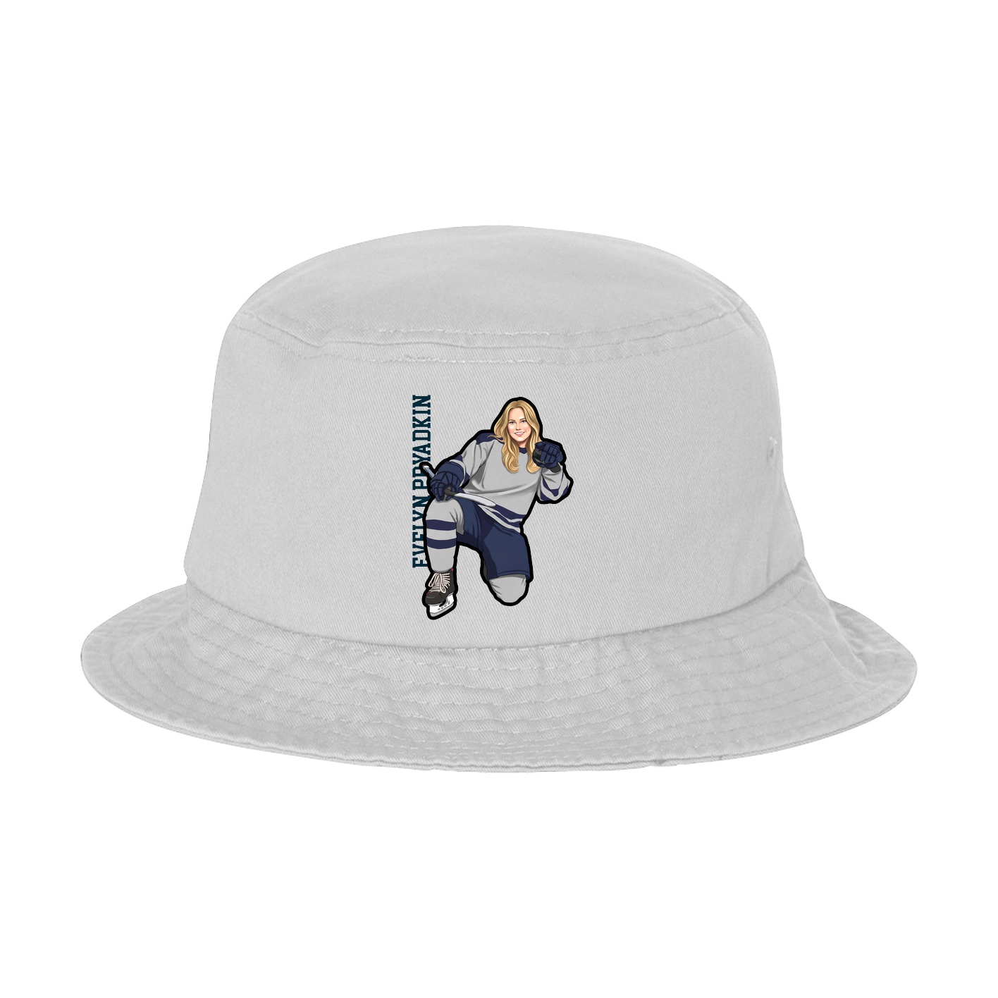 Bucket Cap — Name Vertical in White