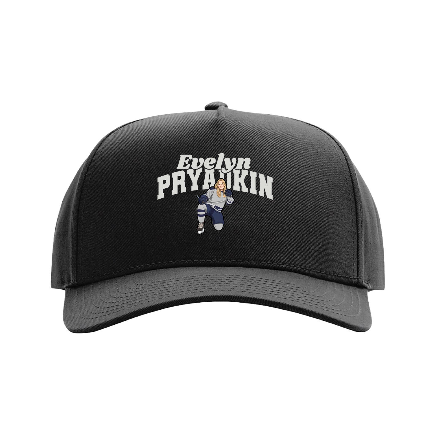 Full Fabric Five-Panel Champ Cap — Signature Arch in Black
