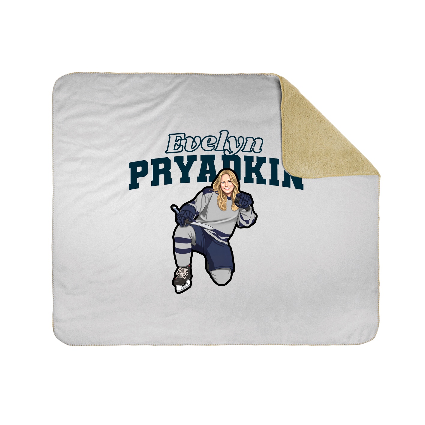 Throw Blanket — Name Arch in White