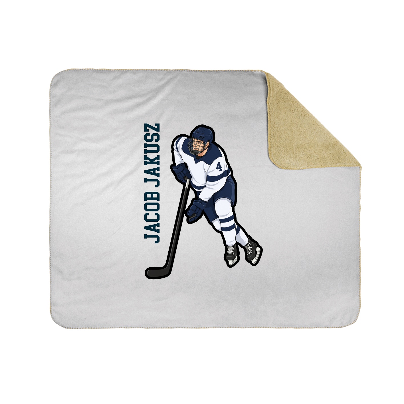 Throw Blanket — Name Vertical in White