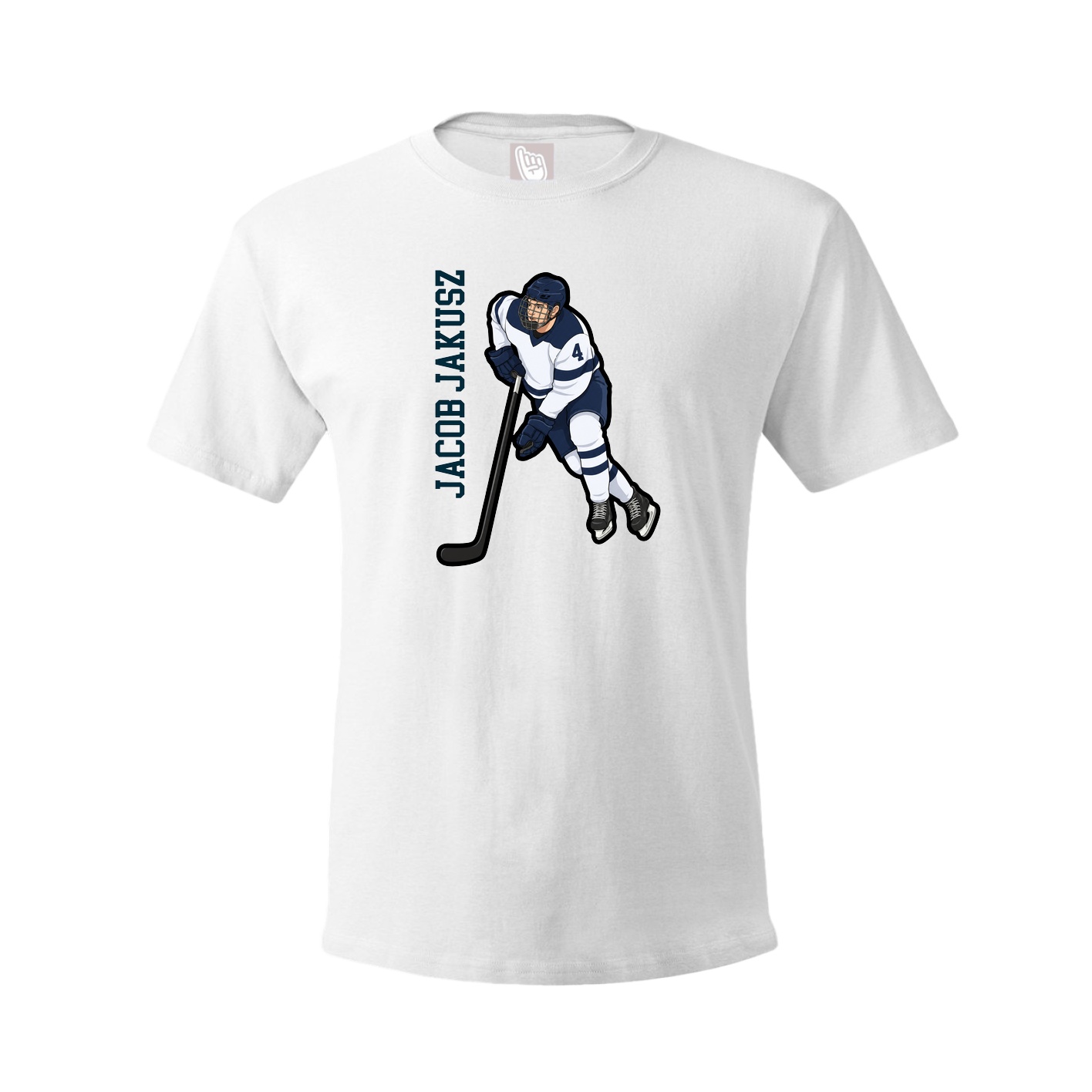 Youth Tee — Name Vertical in White
