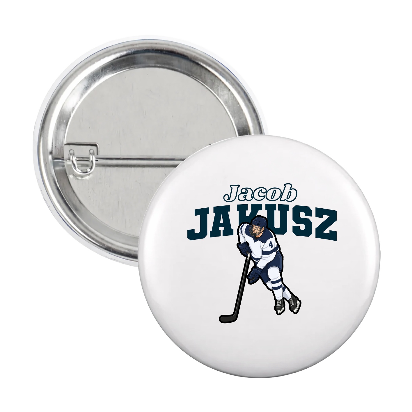 Game Day Button — Name Arch in White