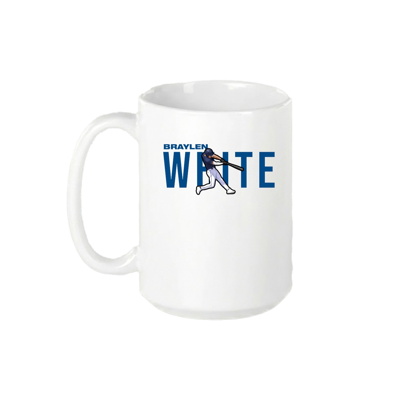 15oz Coffee Mug — Player Name in White