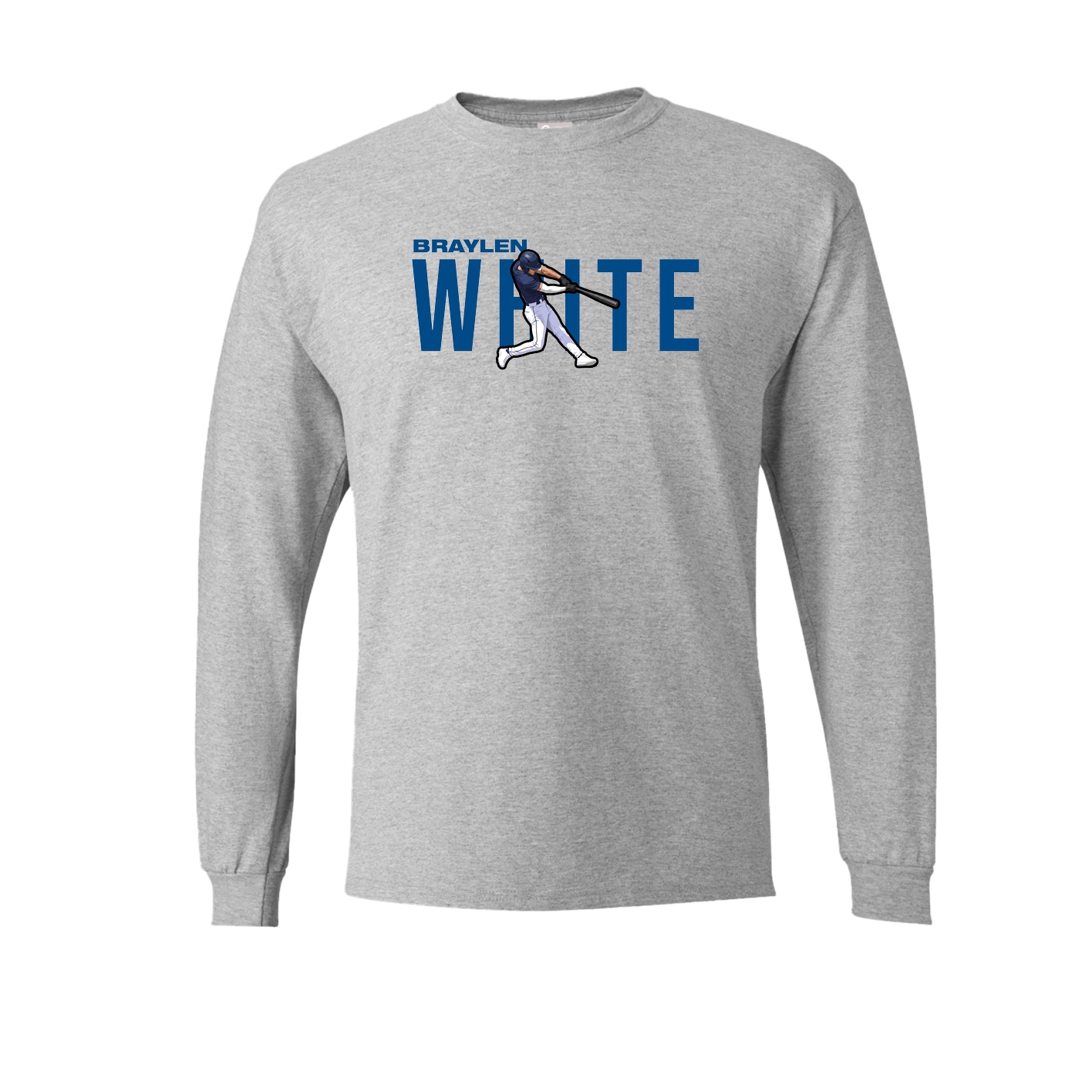 Long Sleeve Tee — Player Name in Grey