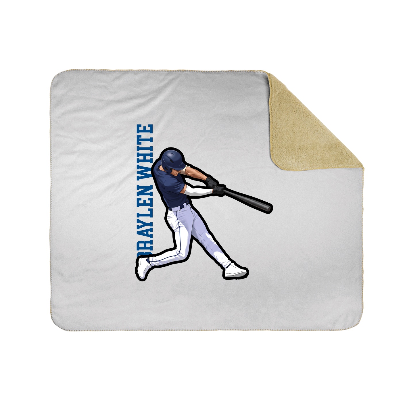 Throw Blanket — Name Vertical in White