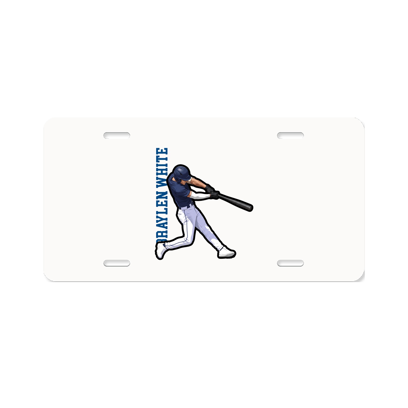 License Plate — Name Vertical in Classic