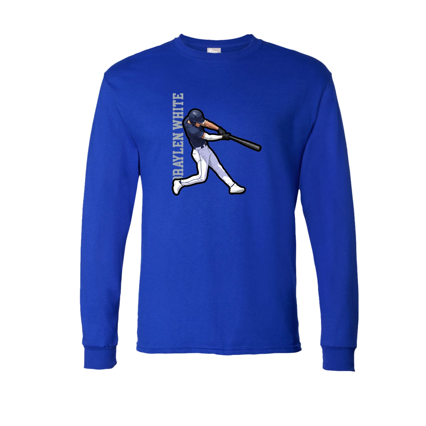 Long Sleeve Tee — Name Vertical in Royal