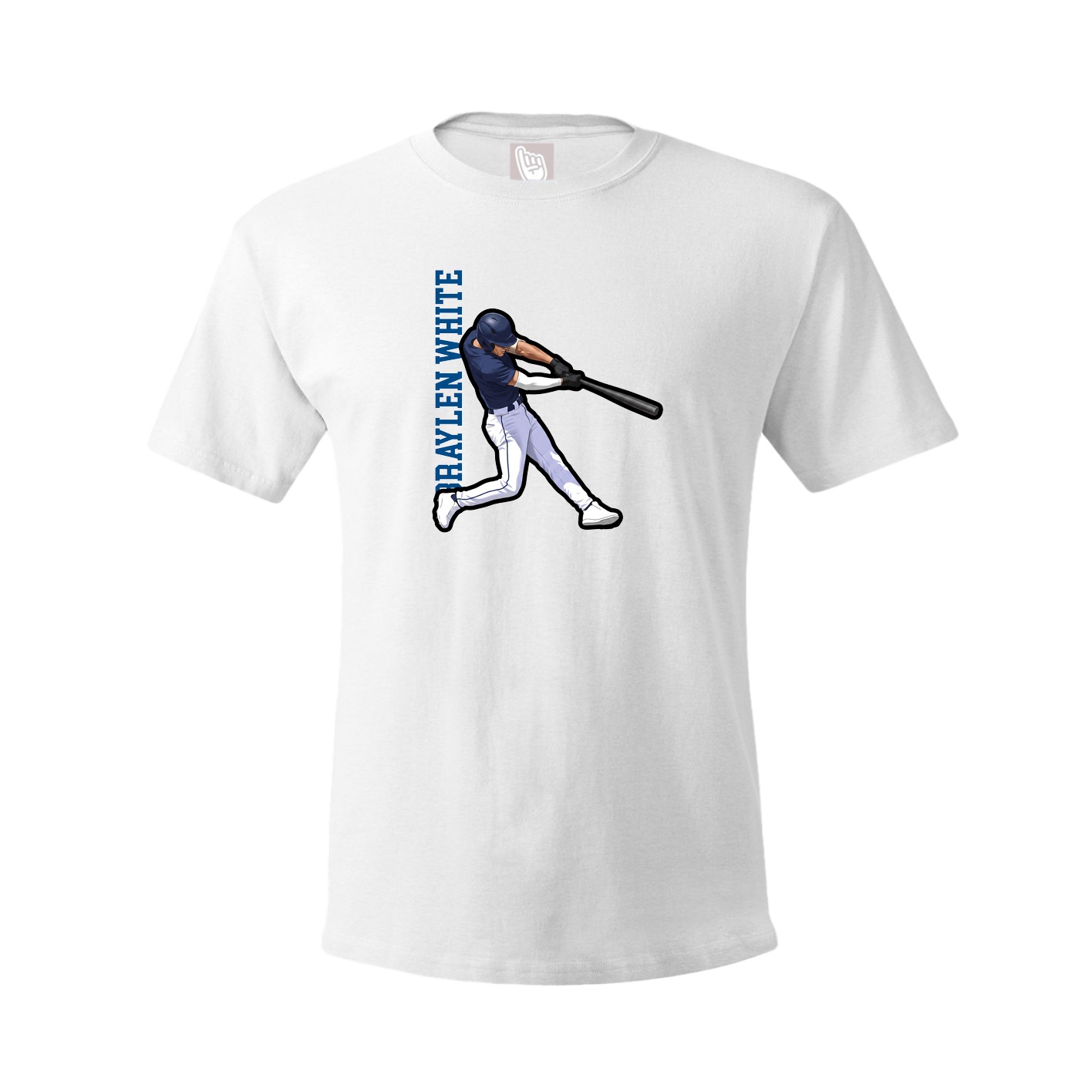 Youth Tee — Name Vertical in White