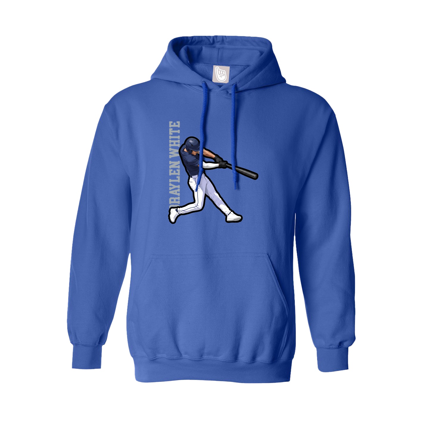 Hoodie — Name Vertical in Royal