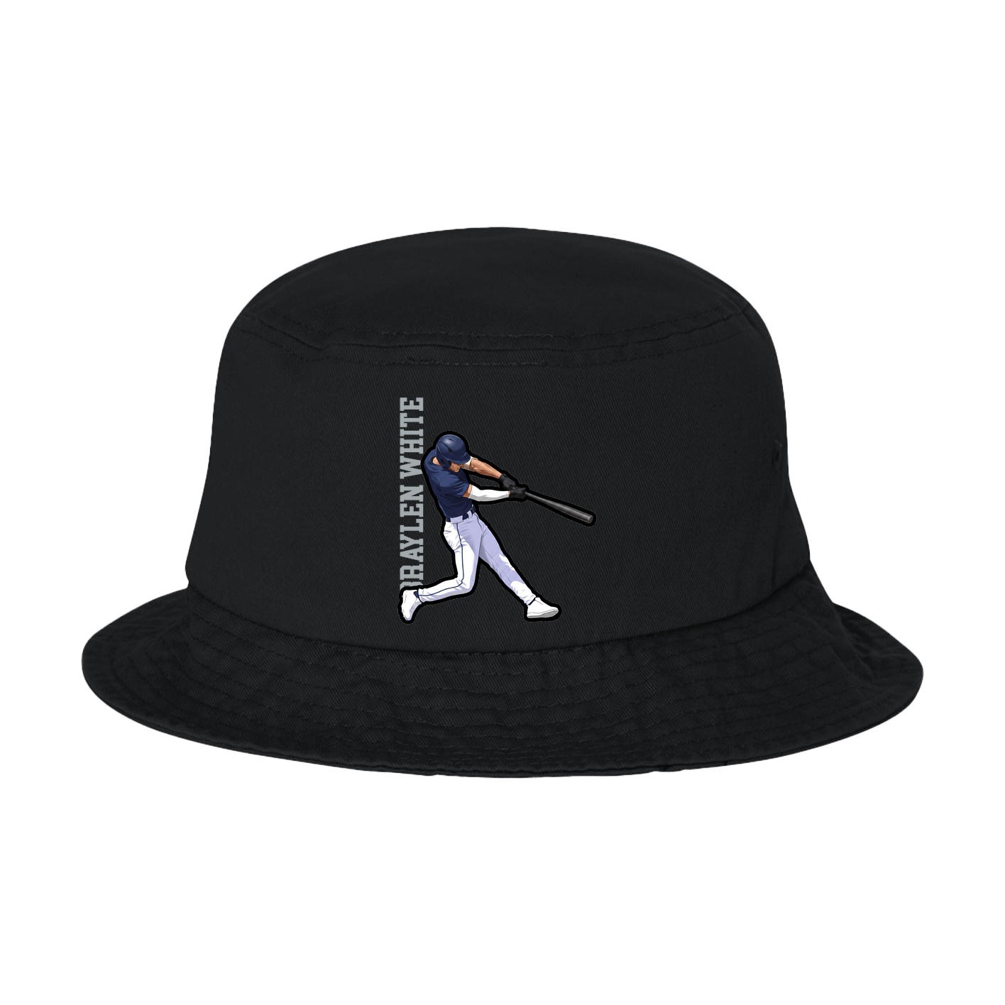 Bucket Cap — Name Vertical in Black