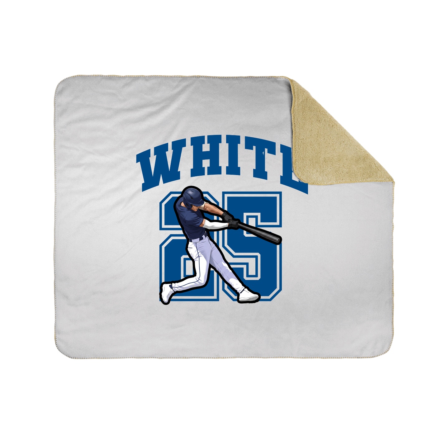 Throw Blanket — Number in White