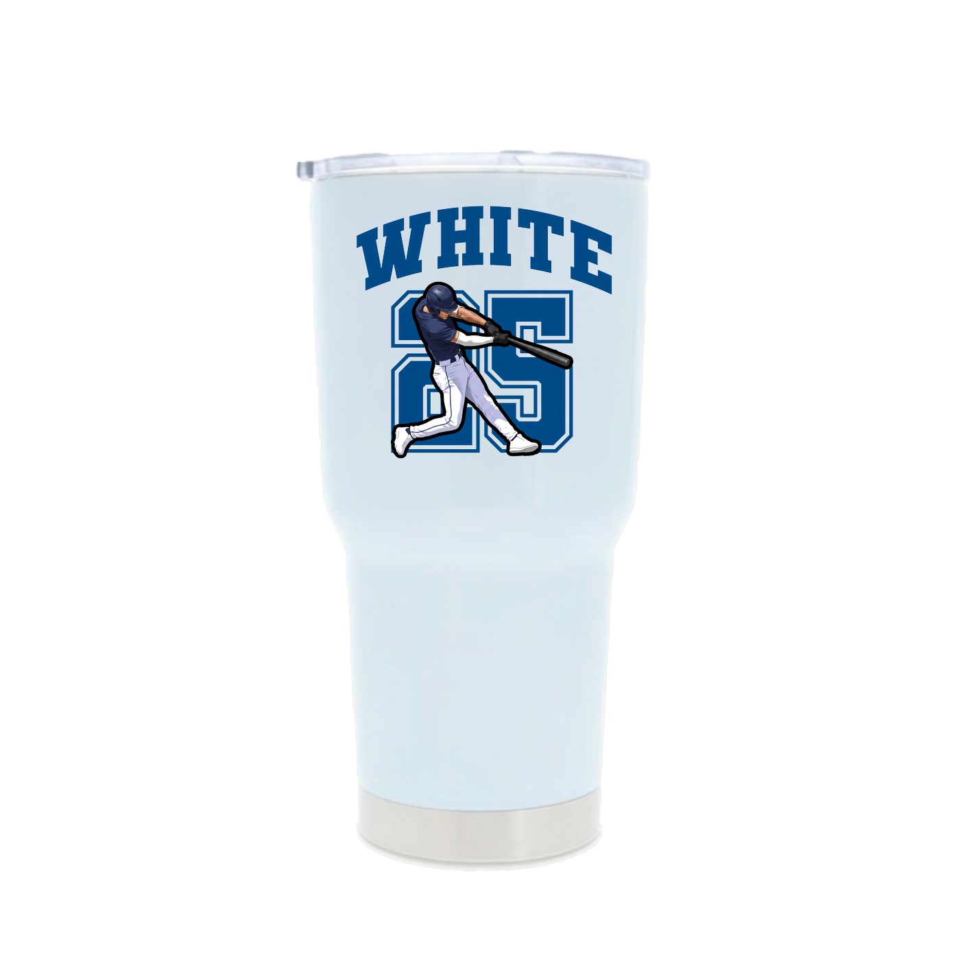 30oz Stainless Steel Tumbler — Number in White