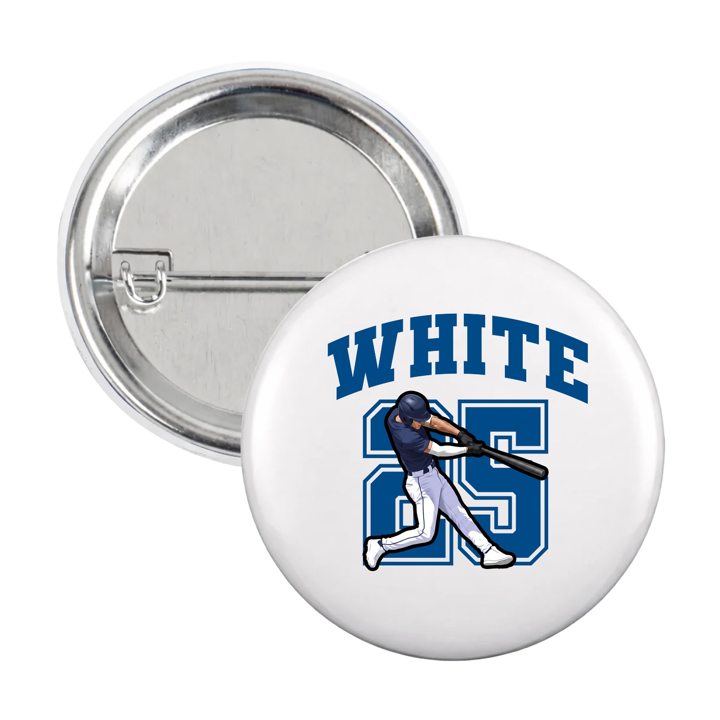 Game Day Button — Number in White