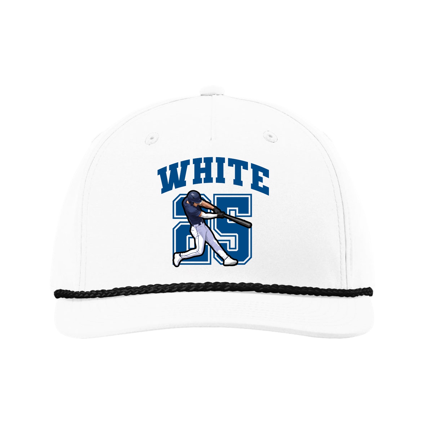 Five-Panel Classic Rope Cap — Number in White