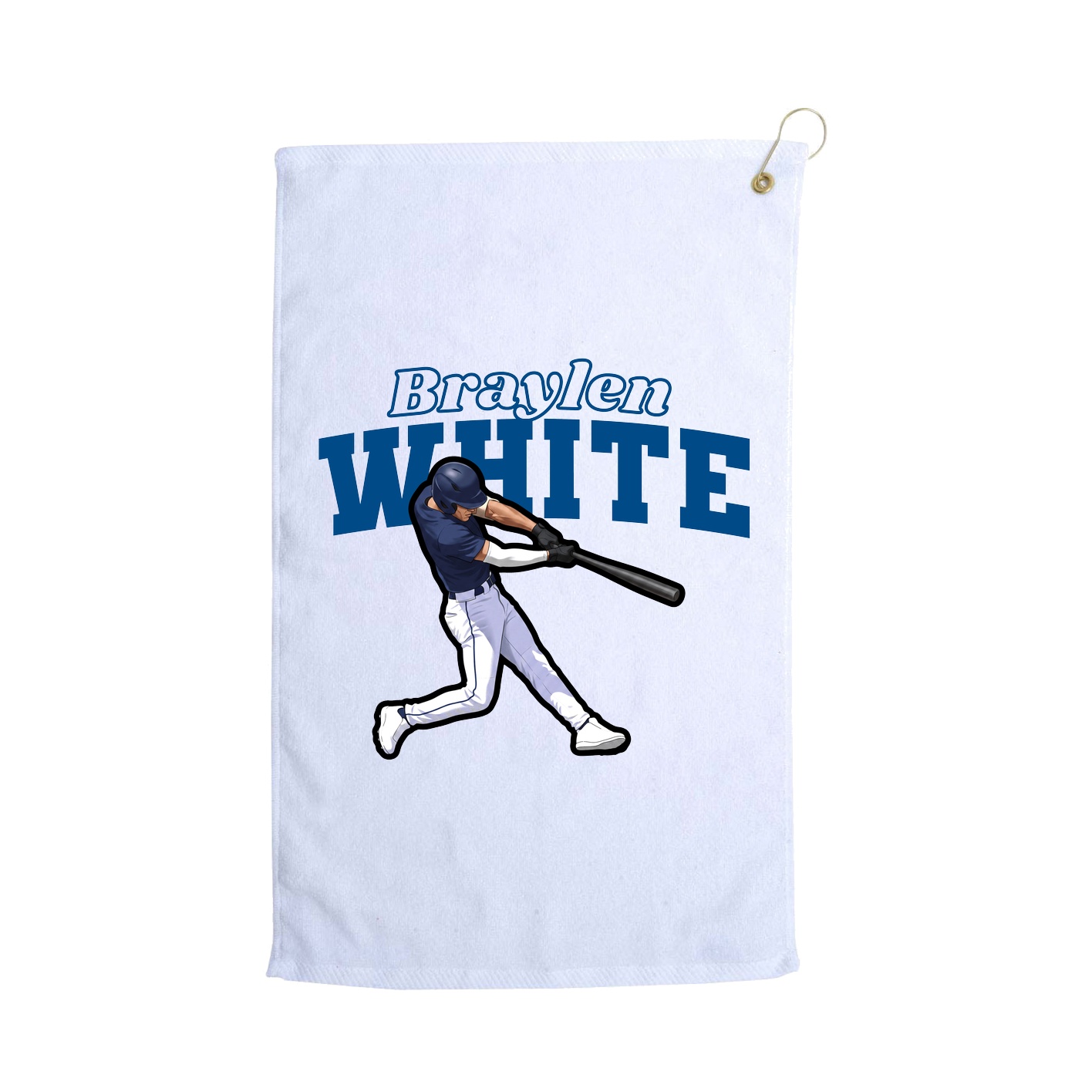 Golf Towel — Name Arch in White