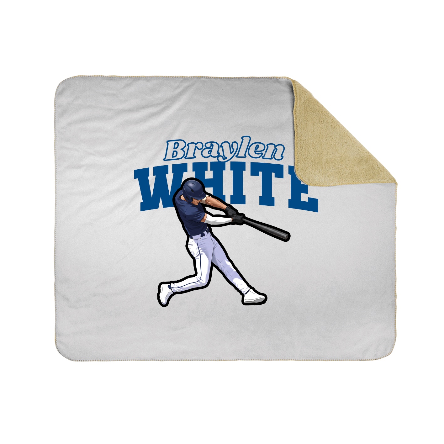 Throw Blanket — Name Arch in White
