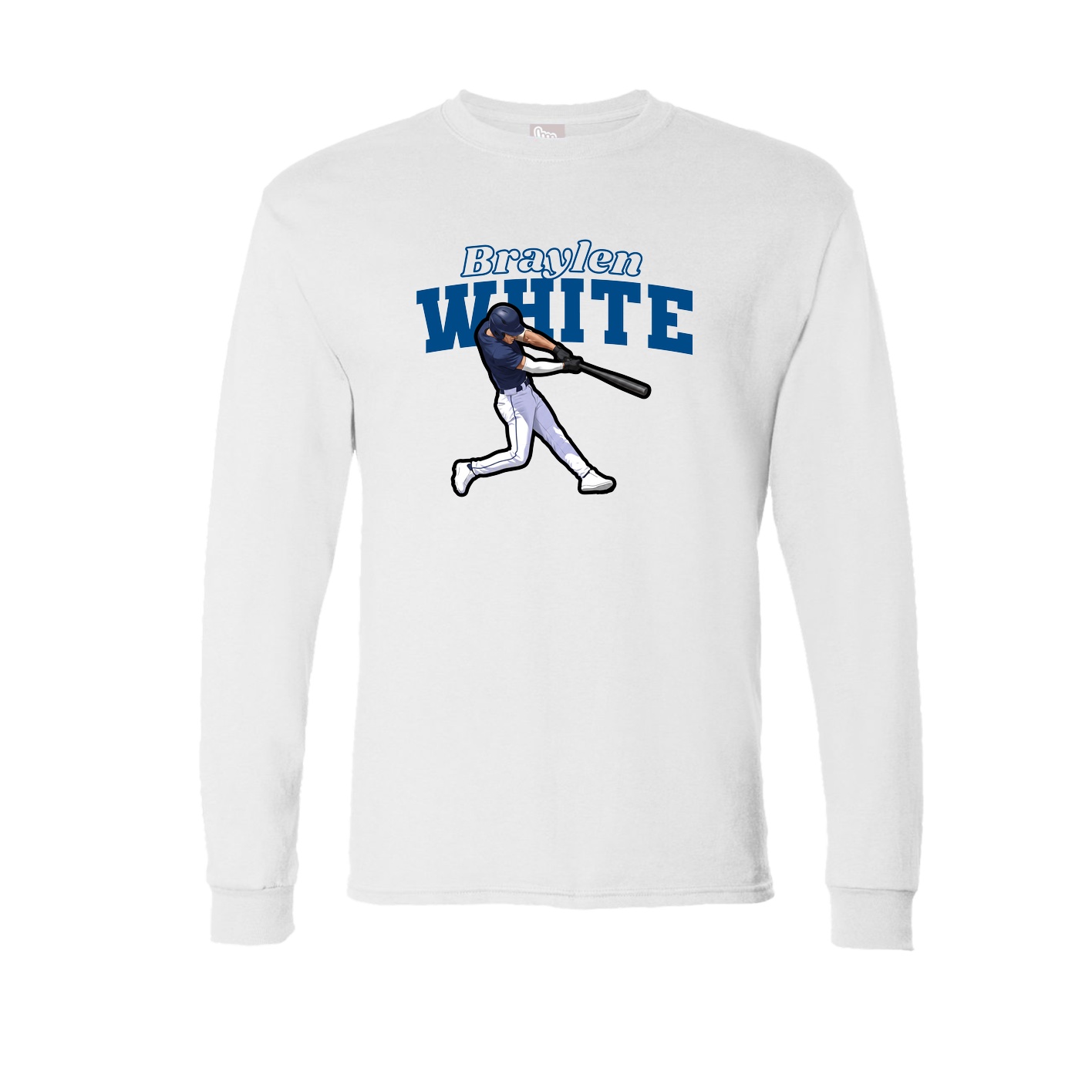 Long Sleeve Tee — Name Arch in White