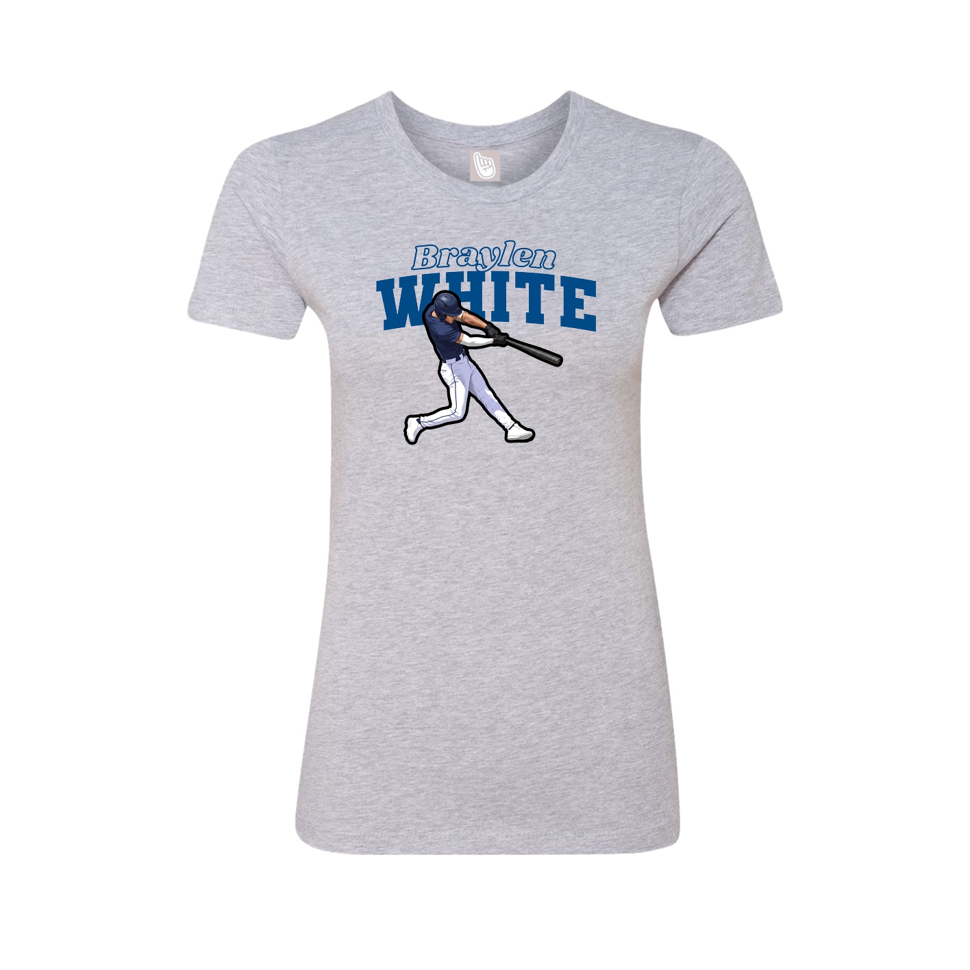 Fitted Women's Tee — Name Arch in Grey