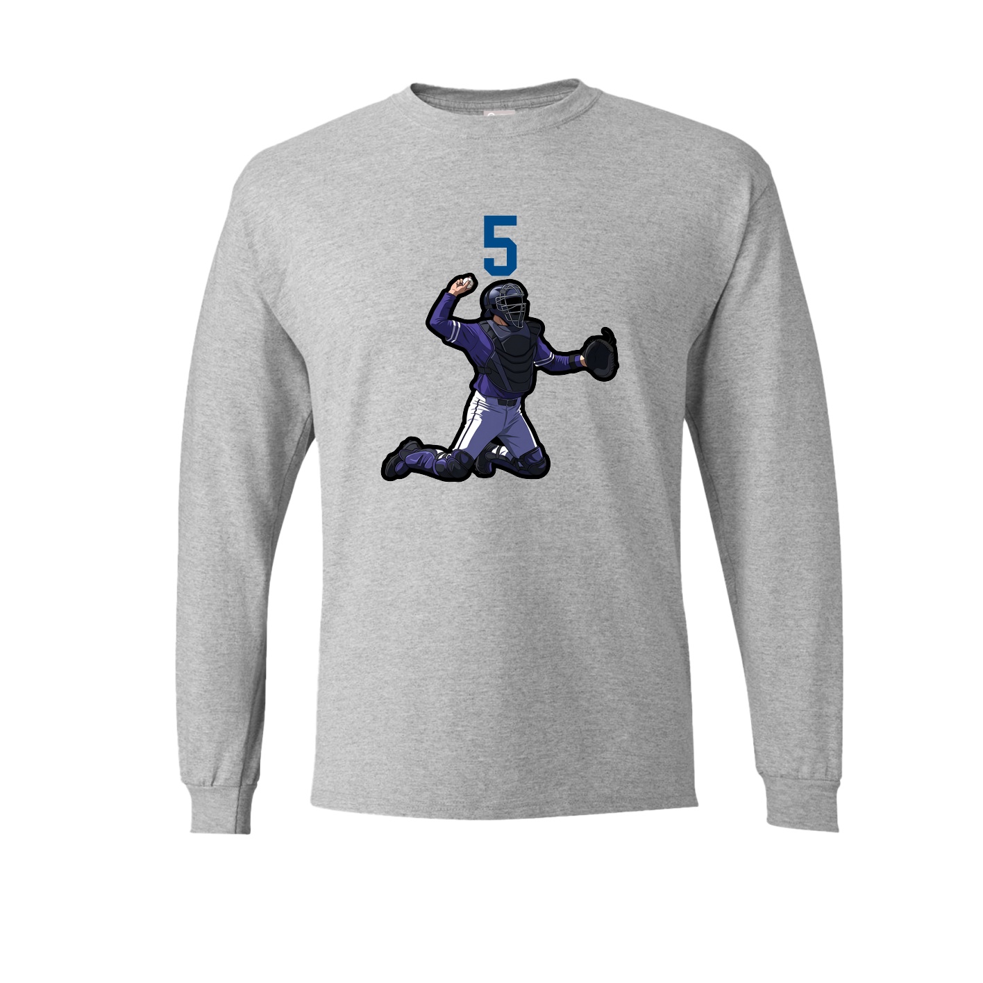 Long Sleeve Tee — Number Top in Grey