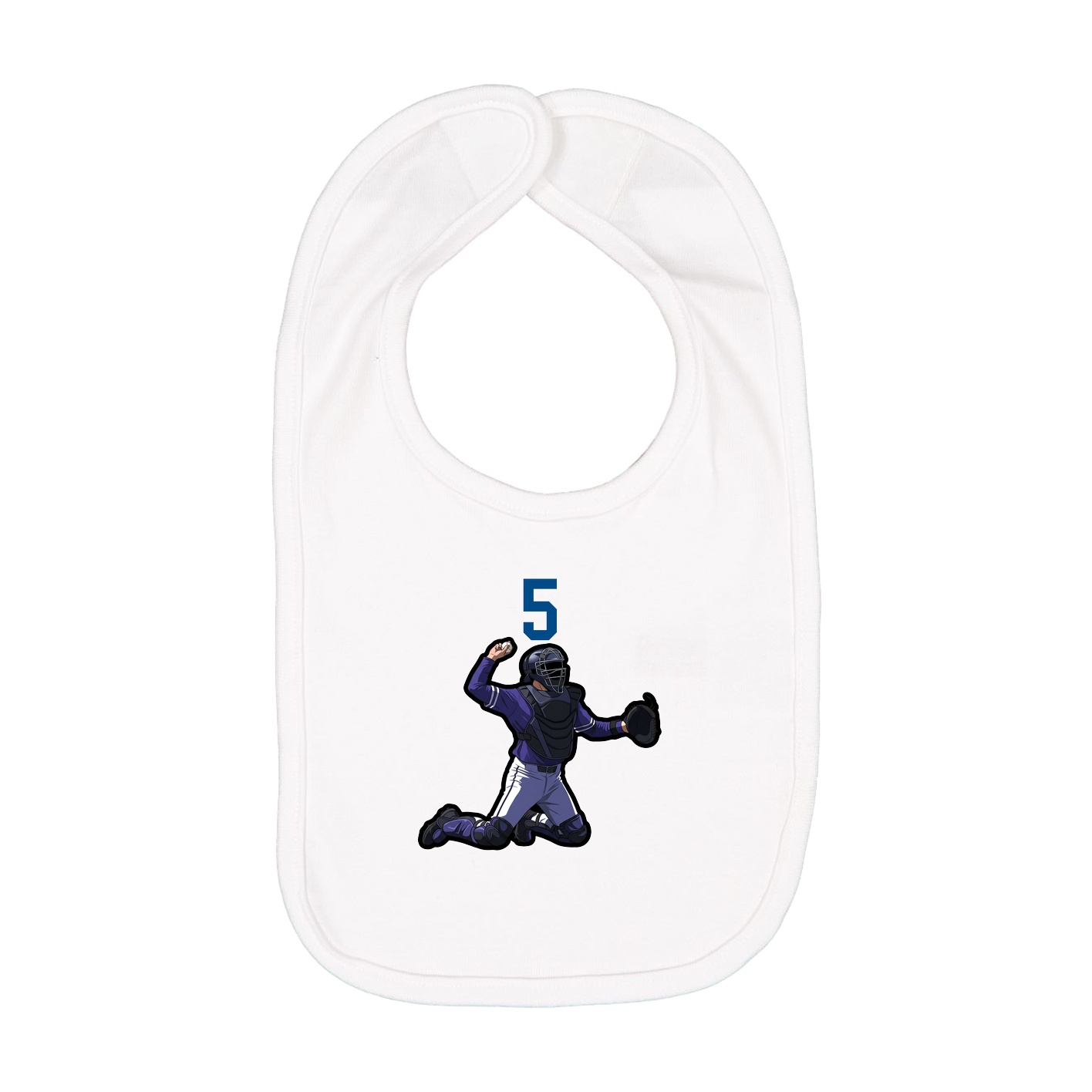 Infant Bib — Number Top in White
