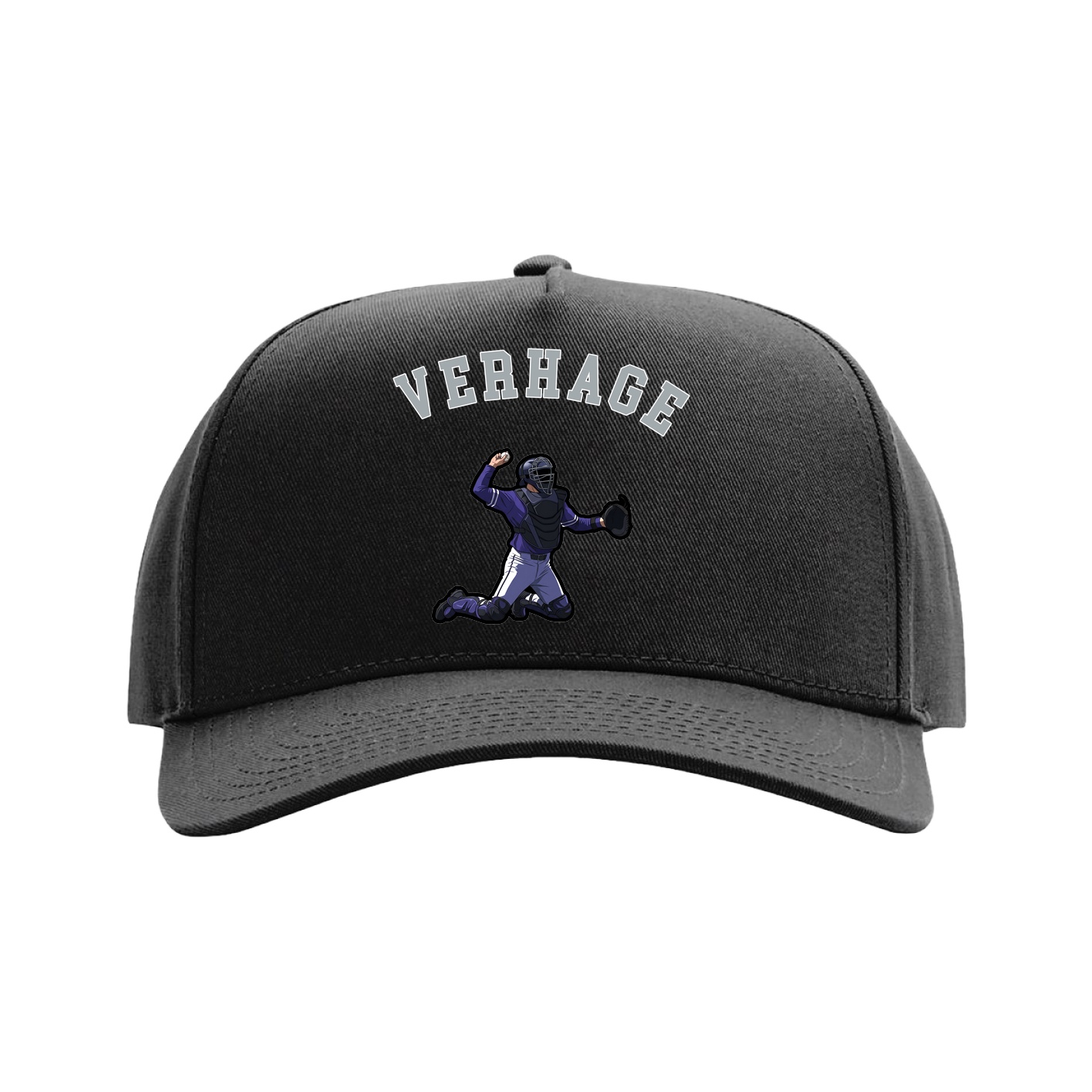 Full Fabric Five-Panel Champ Cap — Shirsey Arch in Black