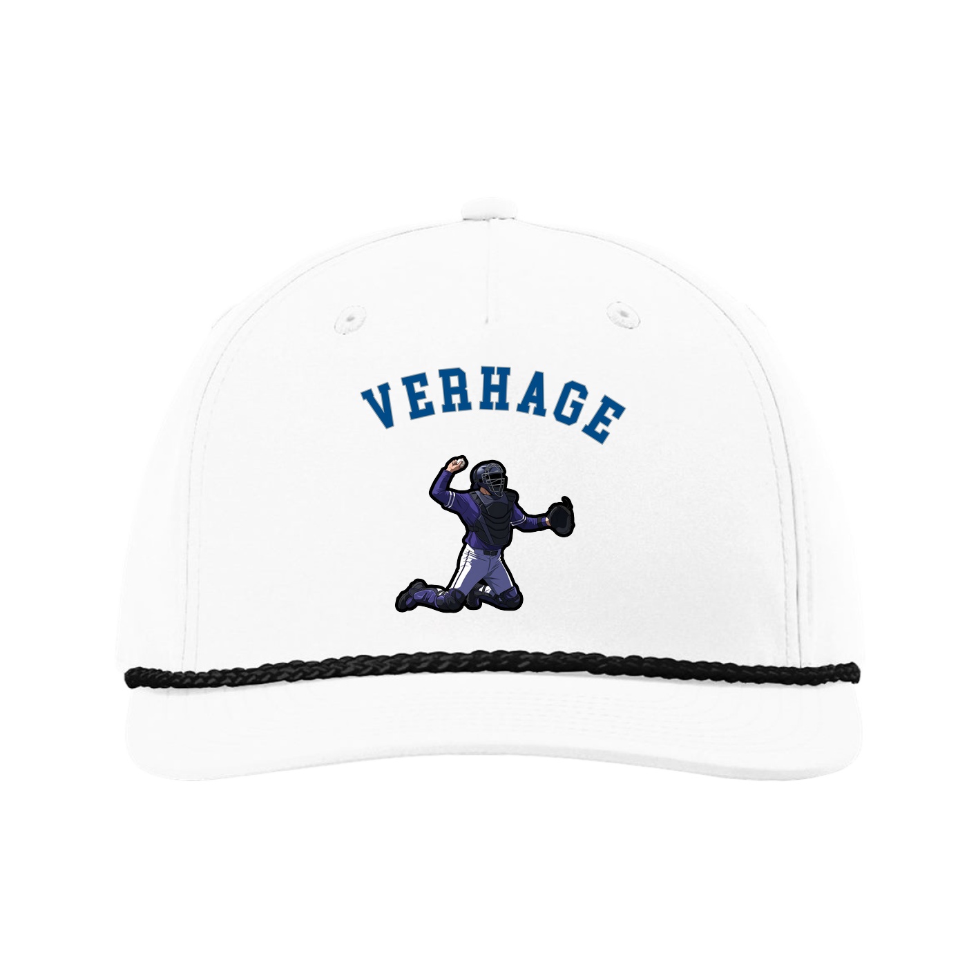 Five-Panel Classic Rope Cap — Shirsey Arch in White
