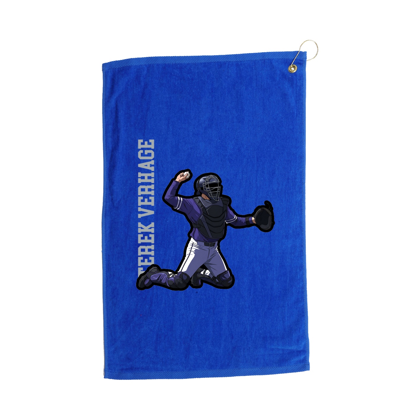 Golf Towel — Name Vertical in Royal