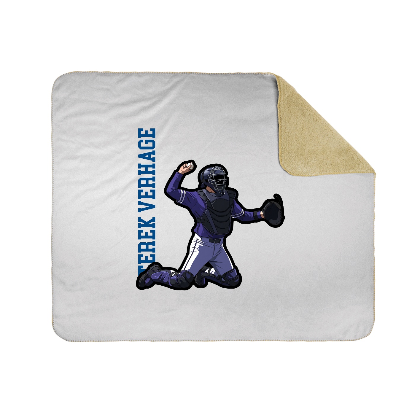 Throw Blanket — Name Vertical in White