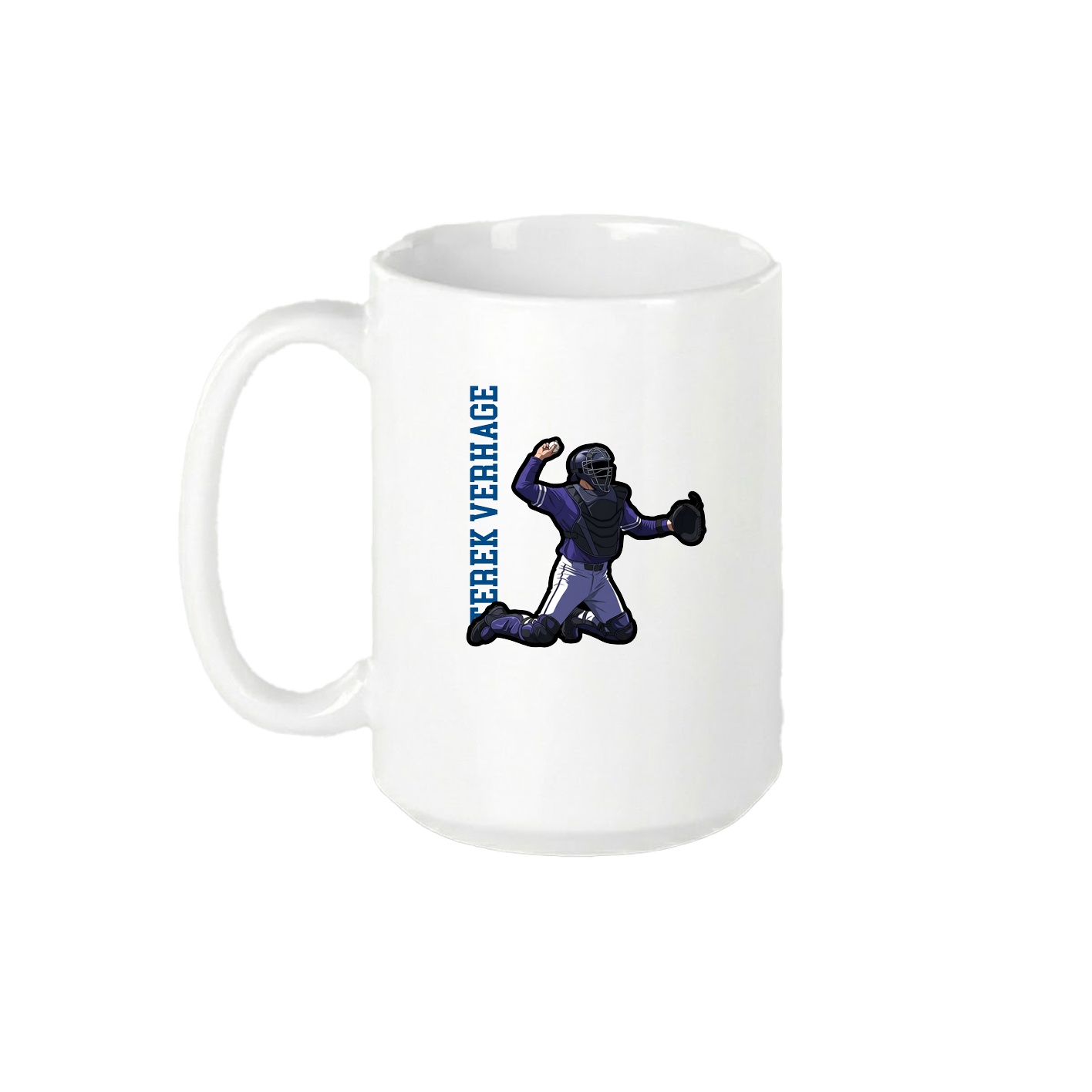 15oz Coffee Mug — Name Vertical in White