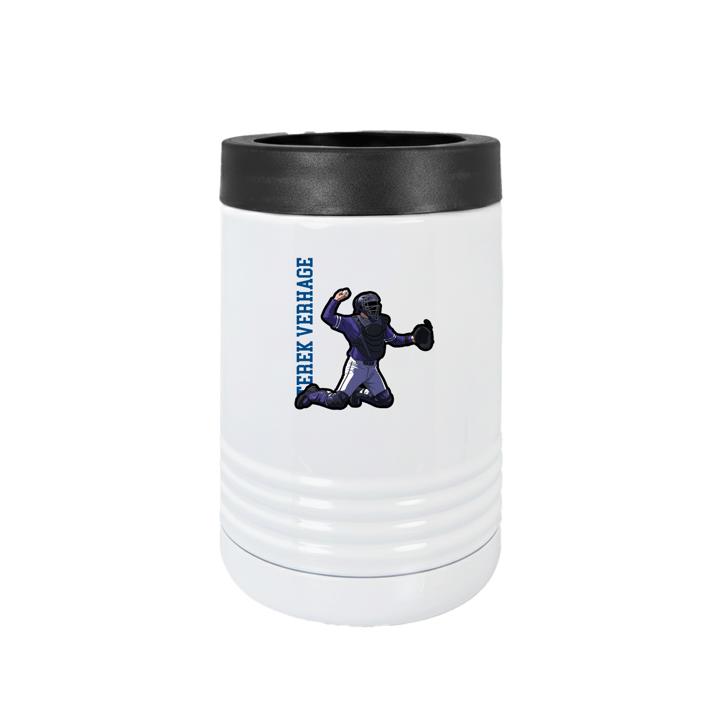 Beverage Holder — Name Vertical in White