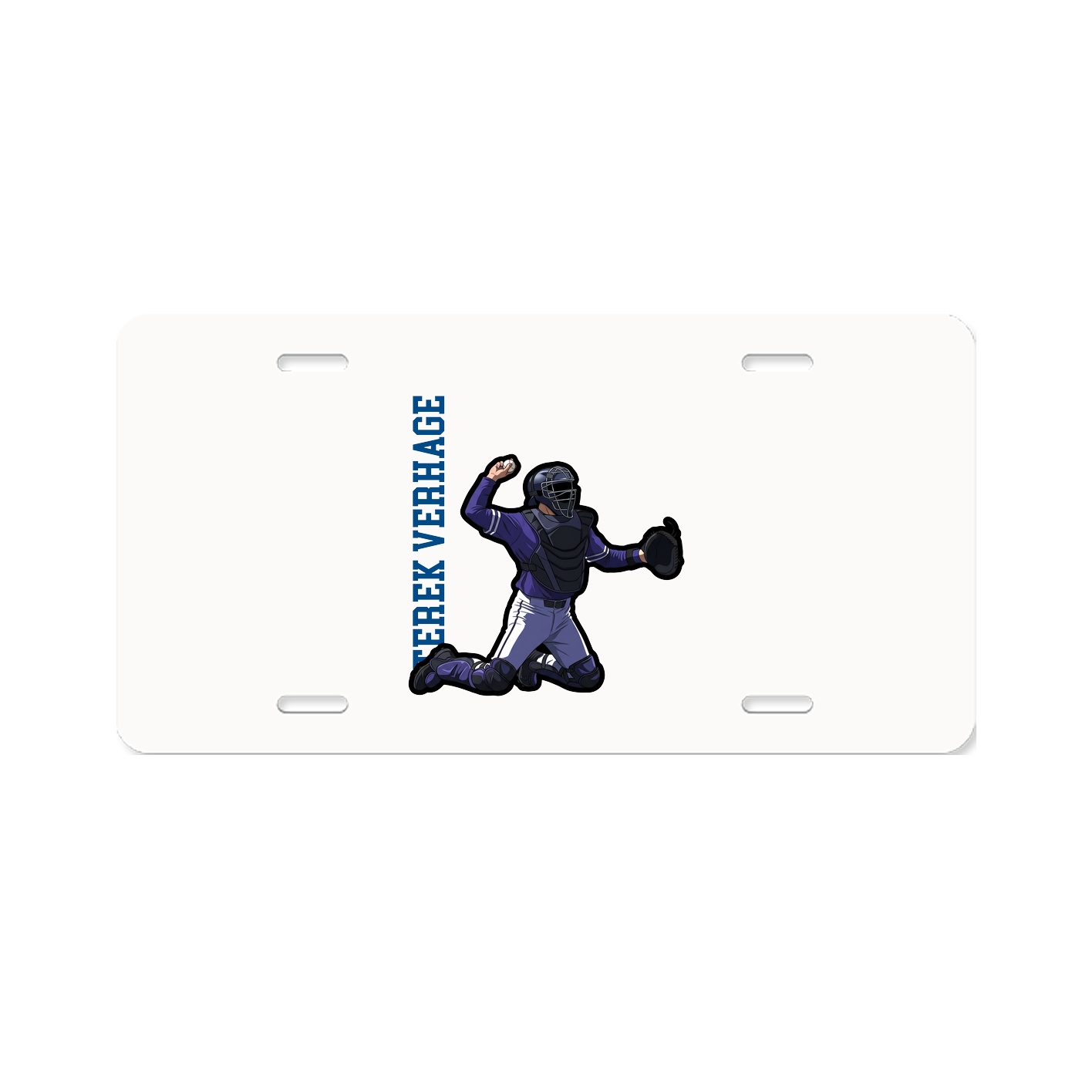 License Plate — Name Vertical in Classic