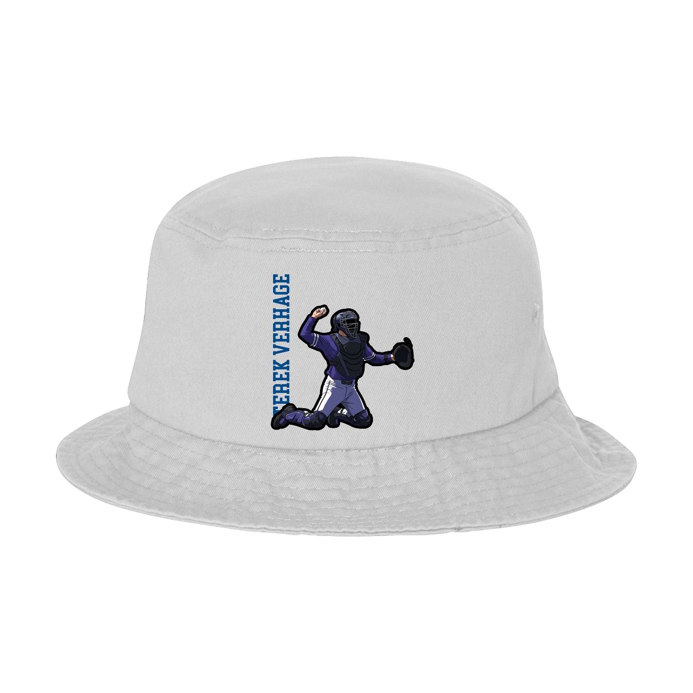 Bucket Cap — Name Vertical in White
