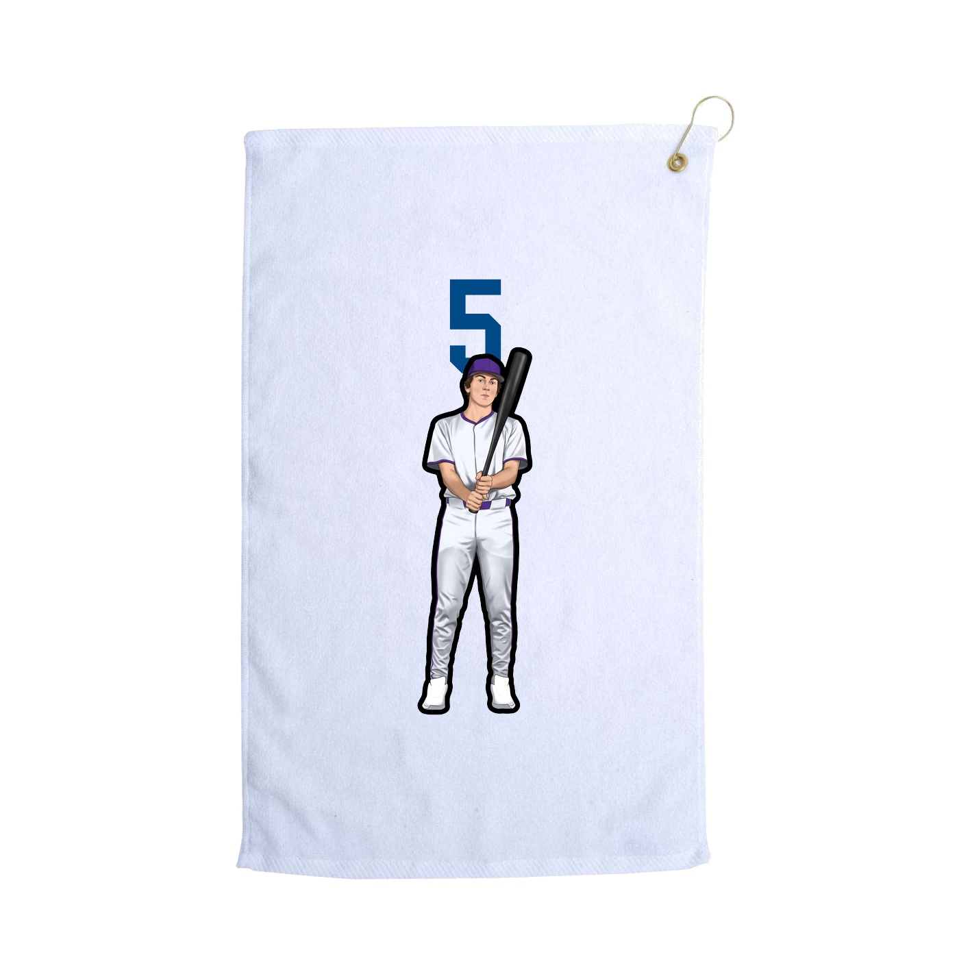 Golf Towel — Number Top in White