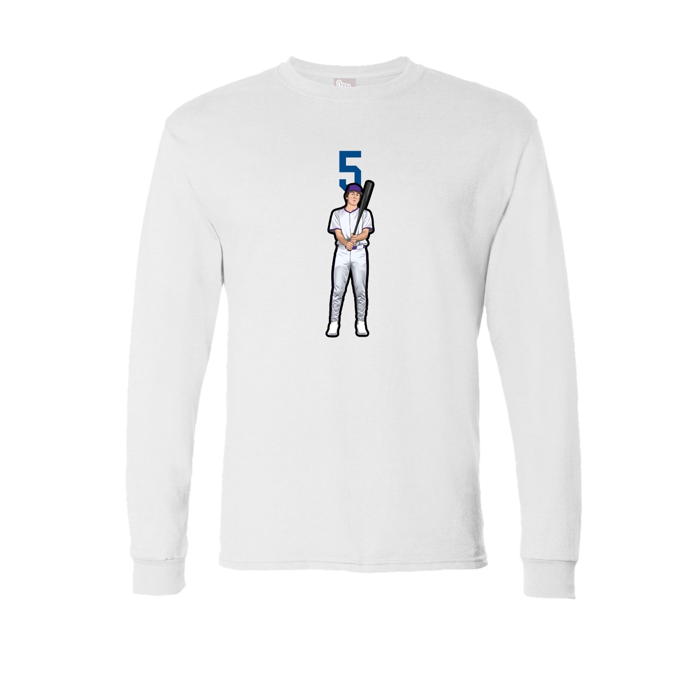 Long Sleeve Tee — Number Top in White