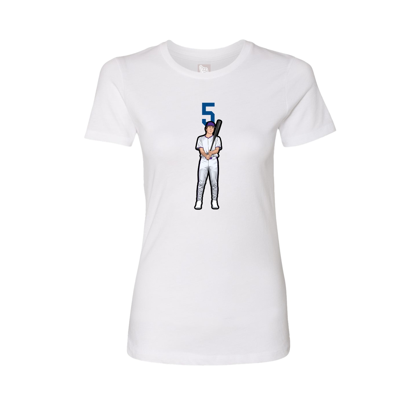 Fitted Women's Tee — Number Top in White