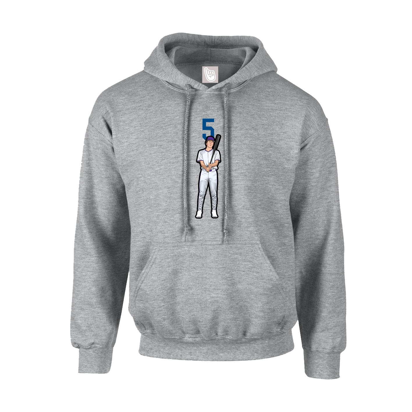 Youth Hoodie — Number Top in Grey