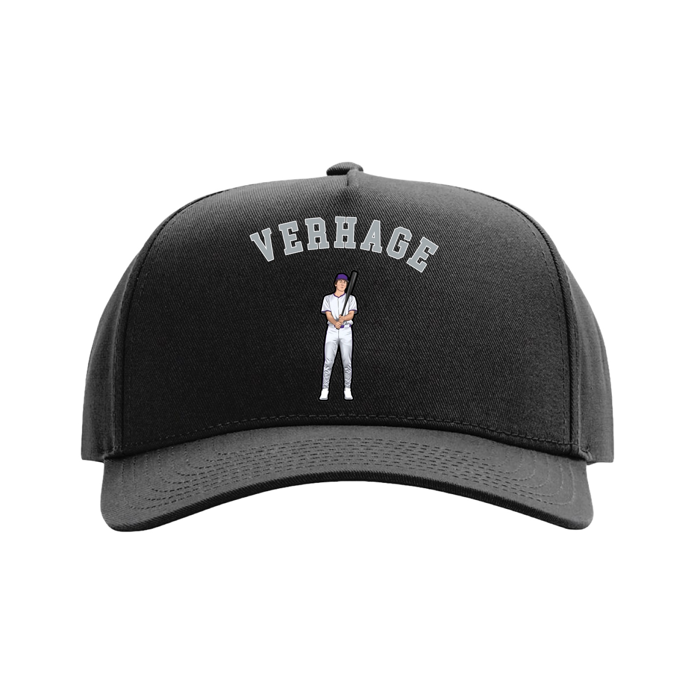 Full Fabric Five-Panel Champ Cap — Shirsey Arch in Black