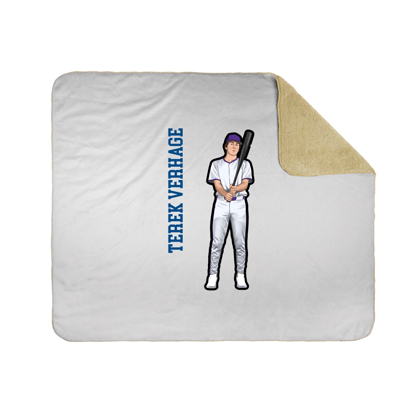 Throw Blanket — Name Vertical in White