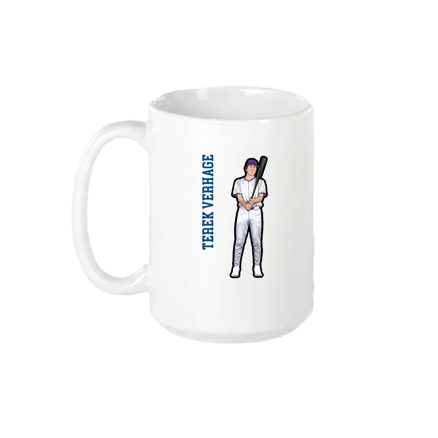 15oz Coffee Mug — Name Vertical in White
