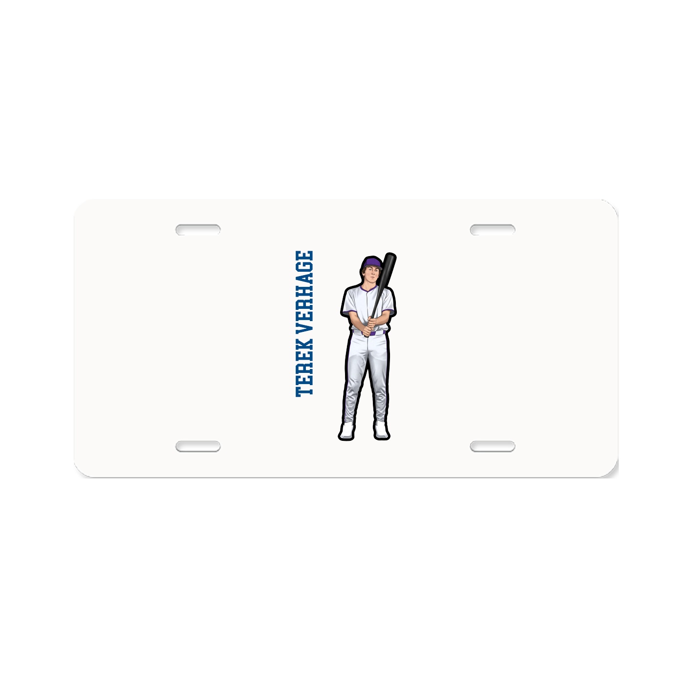License Plate — Name Vertical in Classic